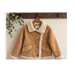 Zara Girls 11-12 Faux Shearling Suede Aviator Jacket Tan Women XS S
