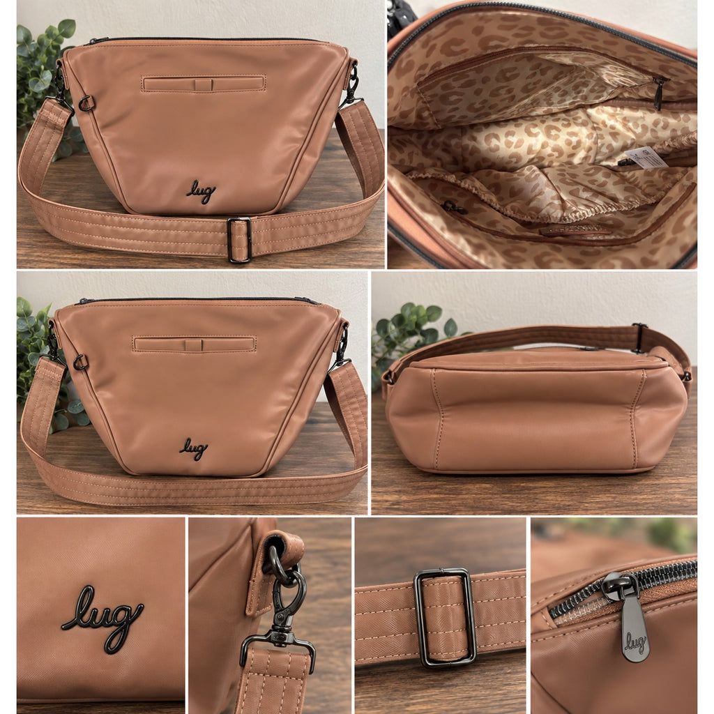 NWOT Lug Satin Luxe Medium Shoulder Bag Quest Chia Latte Crossbody Purse