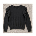Anthropologie Pilcro Black Ruffle Shoulder Knit Pullover Sweater M