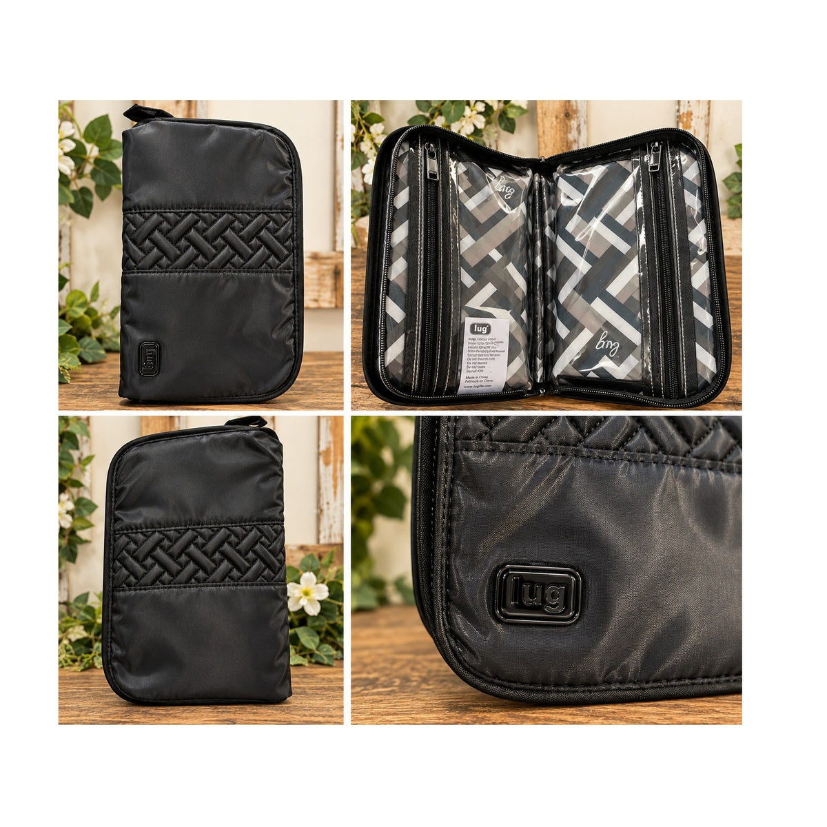 Lug Flash Cosmetic Case NWT Slim Travel Makeup Pouch Midnight Black