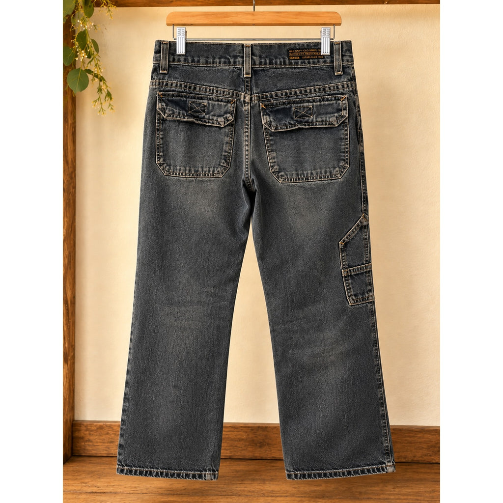 Vintage Old Navy Womens 6 Blue Carpenter Jeans Y2K Workwear Utility Baggy Pants