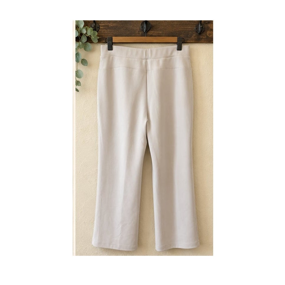 Wynne Layers Smooth Operator Knit Flare Pull On Pants Cream Womens L