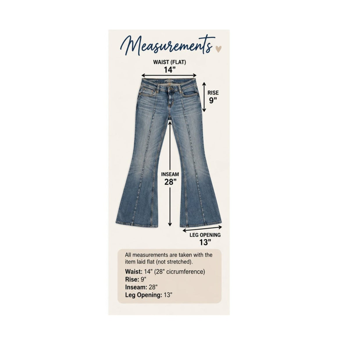 Arizona Jean Co Extreme Low Rise Y2K Flare Jeans Blue Womens Size 4