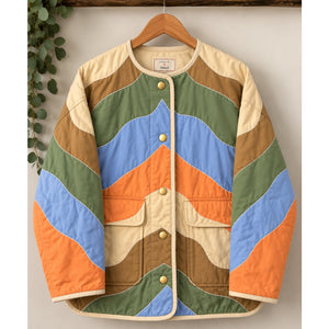 RARE Sézane x Pangea Farell Jacket in Forward | Quilted Wavy Patchwork - MINT