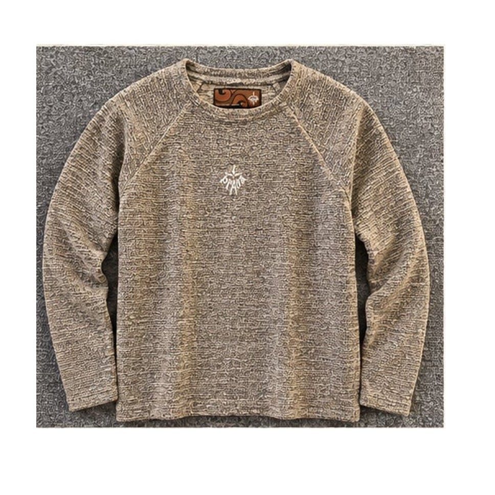 prAna Cozy Up Sweatshirt M Mustard Brown Heather Raglan Pullover