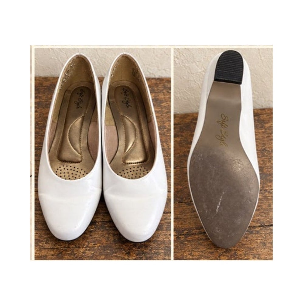 Pairs Soft Style Dress Shoes 8.5 Narrow Taupe Gray Slip On Heels Lot