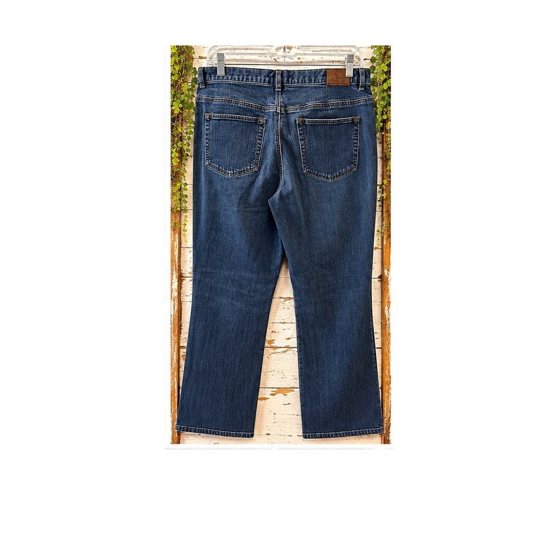 Lauren Ralph Lauren 14W High Rise Straight Leg Blue Stretch Jeans