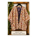 Retro 1970s Reversible Diamond Quilted Kimono Open Front Jacket OS
