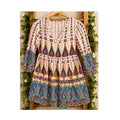 Umgee Women's Boho Paisley Geometric Print Tiered Bell Sleeve Tunic Dress XL