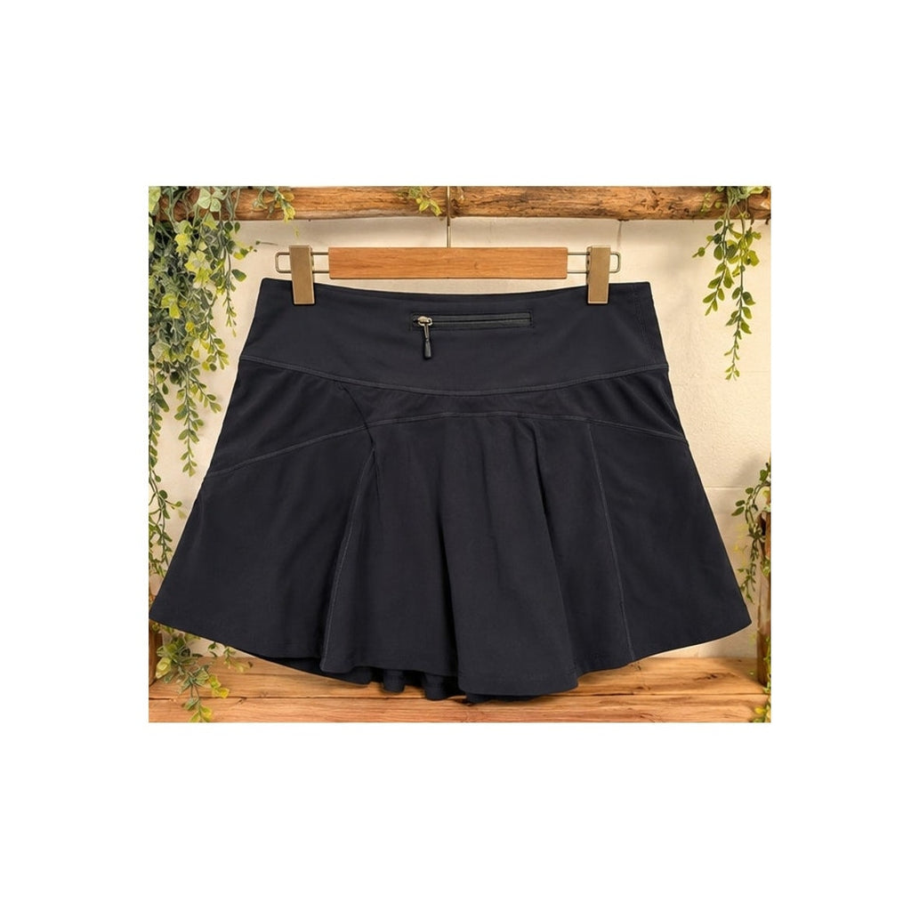 Athleta Ace Women's Black A-Line High Rise Athletic Tennis Skort Large L