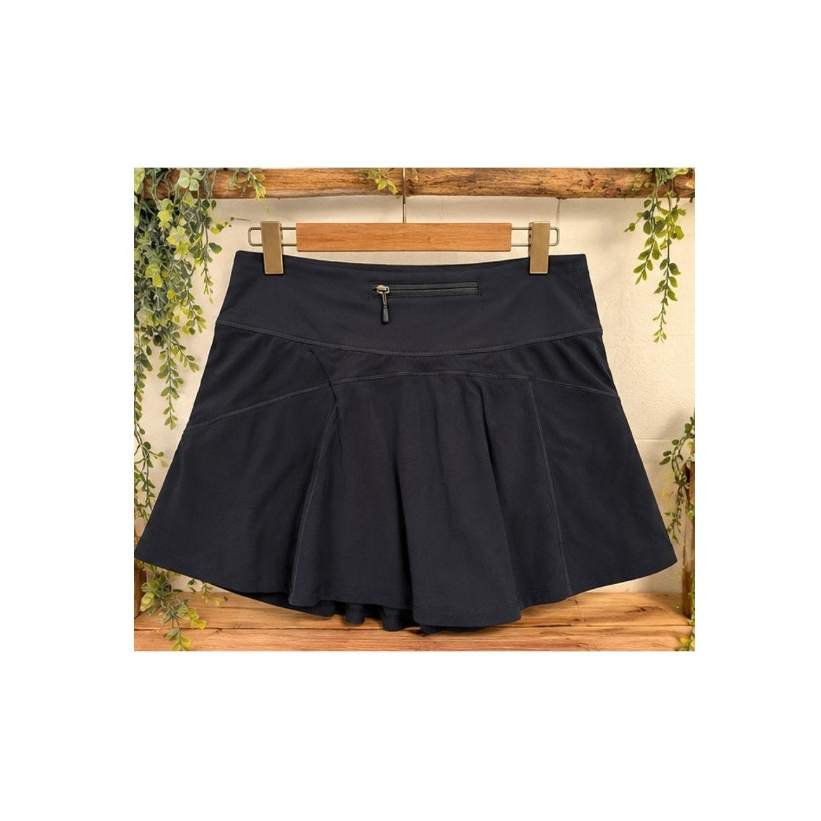Athleta Ace Women's Black A-Line High Rise Athletic Tennis Skort Large L