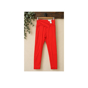 NWT OFFLINE by Aerie Real Me Crossover 7/8 Leggings Red Womens Large Short