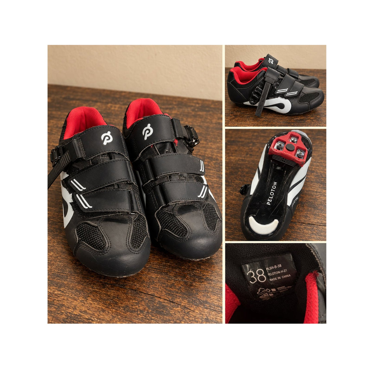 Peloton Black Cycling Shoes Size 38 US Women 7 With Cleats Preloved