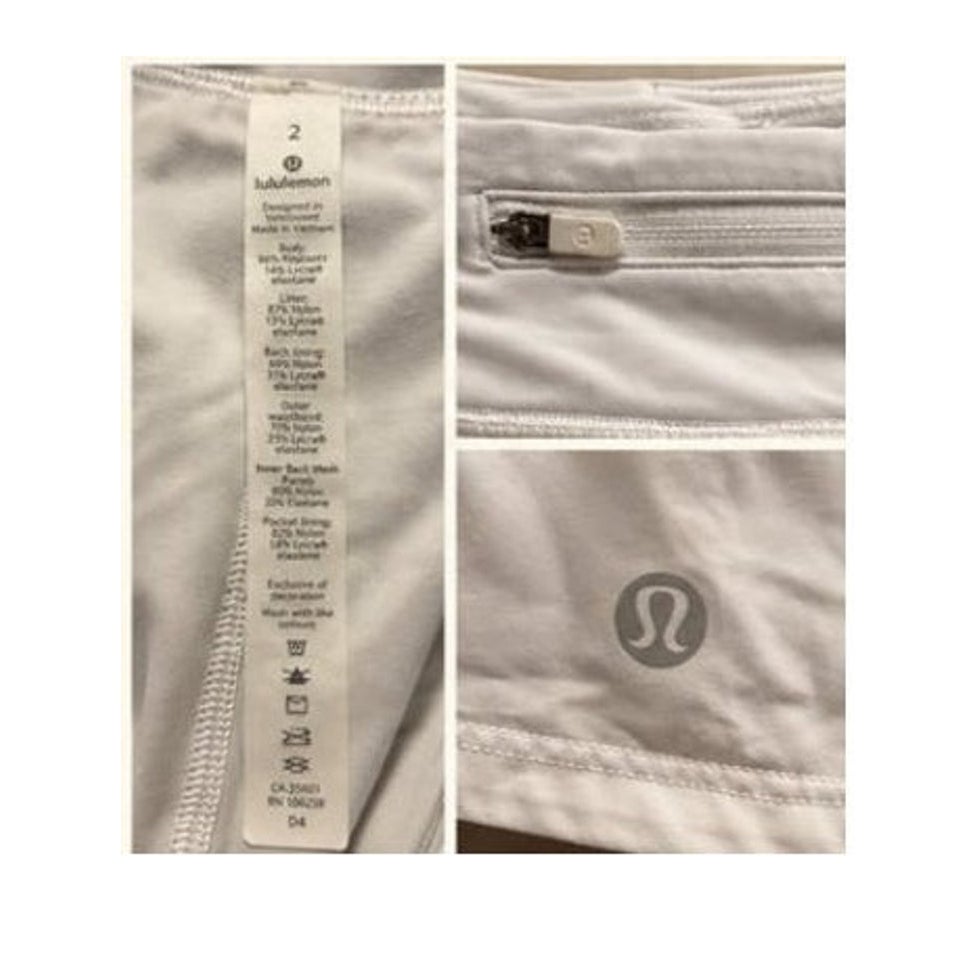 Lululemon Play Off The Pleats Skirt White Tennis Skort Regular 2