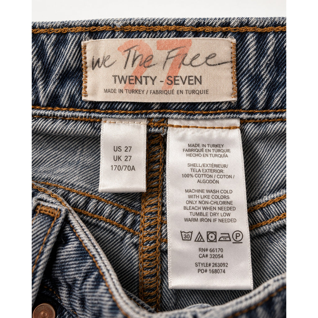 We The Free Twenty Seven Distressed Jeans Size 27 High Rise Straight Leg Prelove