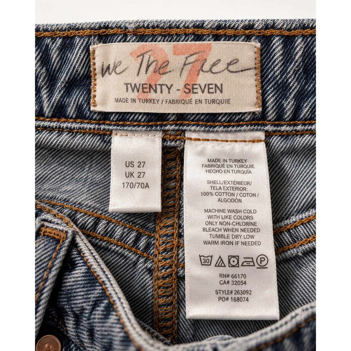 We The Free Twenty Seven Distressed Jeans Size 27 High Rise Straight Leg Prelove
