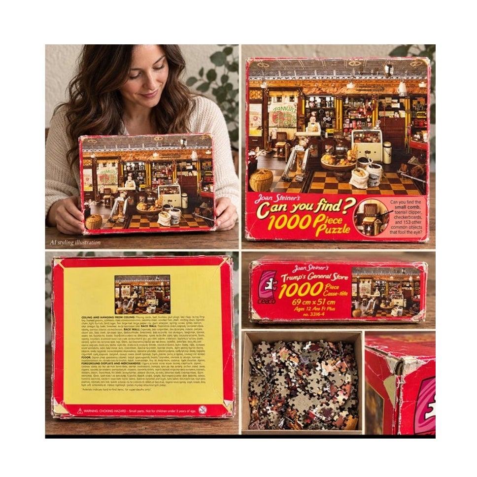 Ceaco Joan Steiner Can You Find Trump's General Store 1000 Pc Puzzle