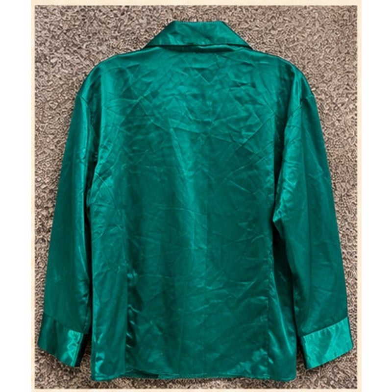 Vintage Victoria's Secret Gold Label Satin Pajama Set Green Medium M