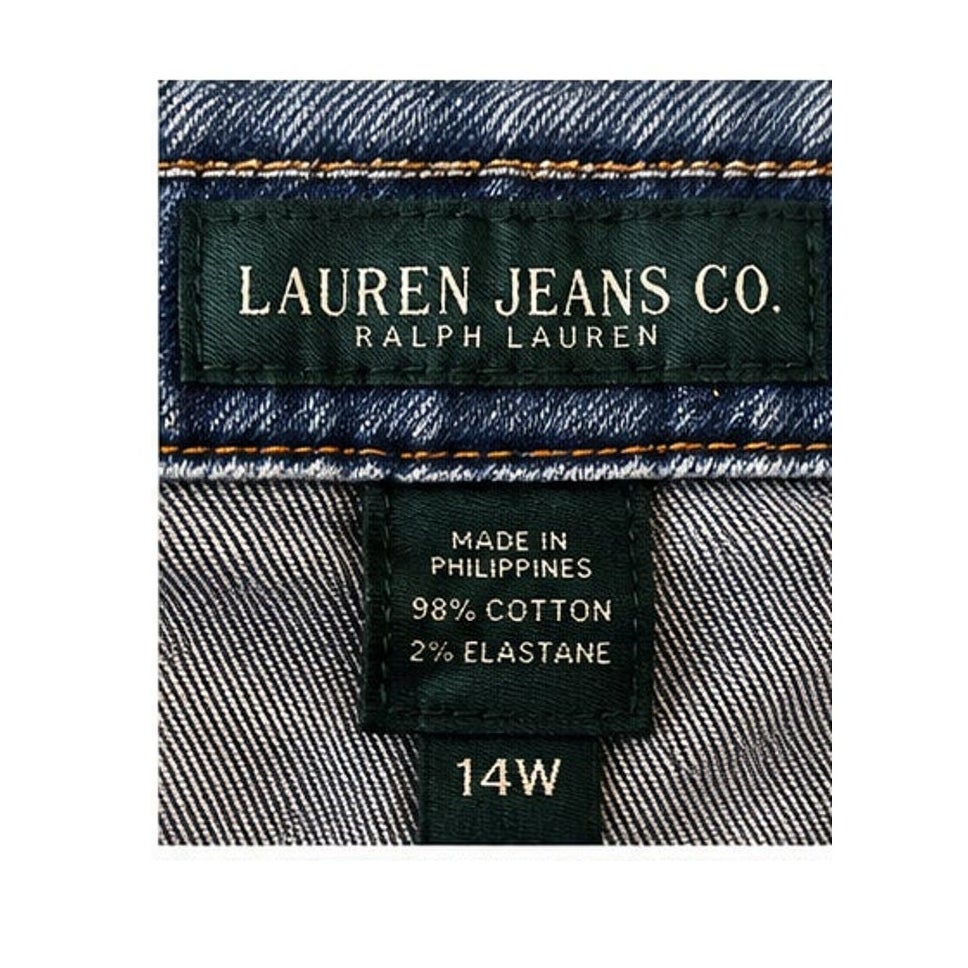 Lauren Ralph Lauren 14W High Rise Straight Leg Blue Stretch Jeans