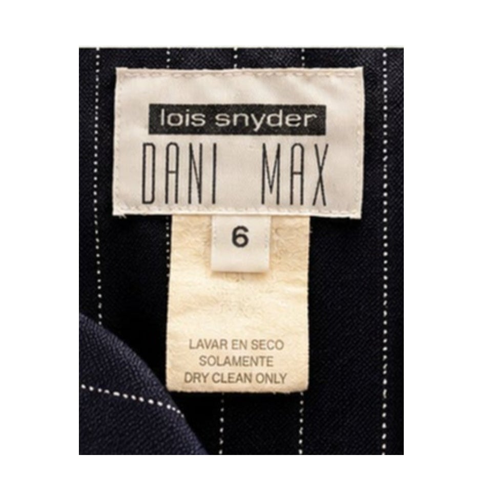 Vintage Lois Snyder Dani Max Navy Pinstripe Suit Set 6 Pantsuit