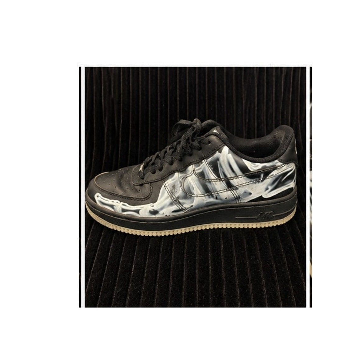 Nike Air Force 1 Low Black Skeleton Halloween 2019 Men's Size 8.5