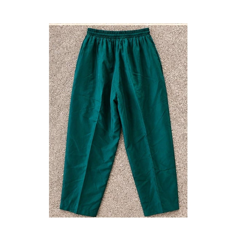 Vintage Fuda International Women's Medium Silk Tracksuit Set Green